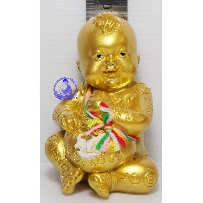 古曼童金身，阿赞尼空加持（佛历2563）Gold Painted, Seat, Bag,  Version