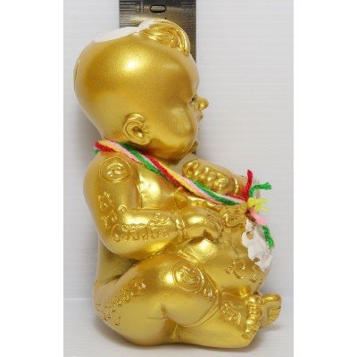 KuManThong Statue Ajahn NiKom 2563 Gold Painted, Seat, Bag, Version