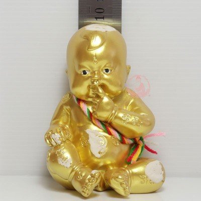 古曼童金身，阿赞尼空加持（佛历2563）Gold Painted, Seat Version