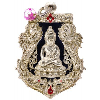 做555尊,编号:196,银蓝色龙亚与金符管,药师佛,僧王寺,佛历2554