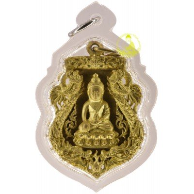 S/n:1078 Phra Kring Roy-Pi Wat BoWon 2554 Gold Plated & Gold Takrut