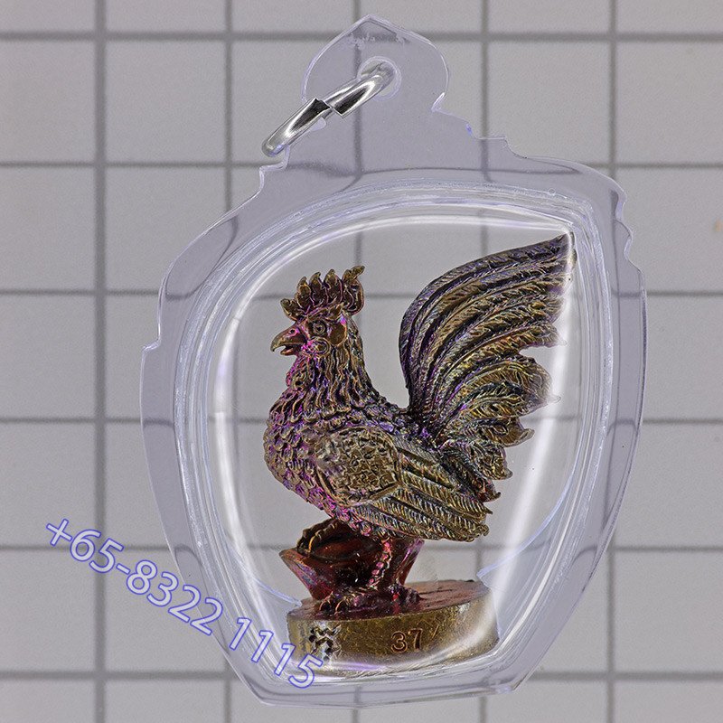 S/n:37 PaYa Kai, Wealthy King Rooster, KruBa KamPeng 2559 Silver Plated Takrut