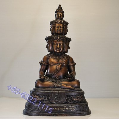 LP ThongDam 9 Face Buddha Statue 31cm B.E.2565 S/n:216 Made 599pcs