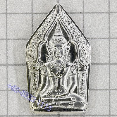 LP Namfon Wat Phailom 佛历2552 帕坤平 银质4cm，意大利镀金外壳