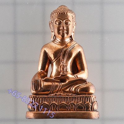 药师佛，Wat Khao Aor LP Glun & 阿赞坤潘，佛历2545加持，九宝铜混合金，银底编号：175