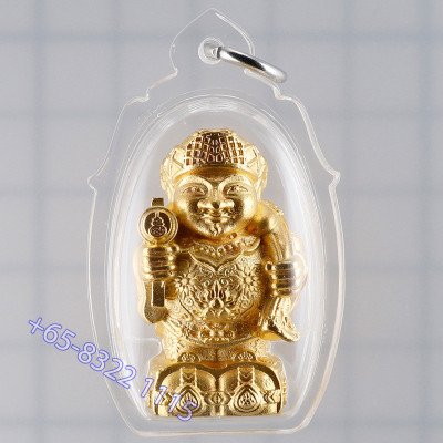 Phra 大黑天财神 ChaoSua 2567 KruBa Chai Ya, Gold Plated 3.5cm