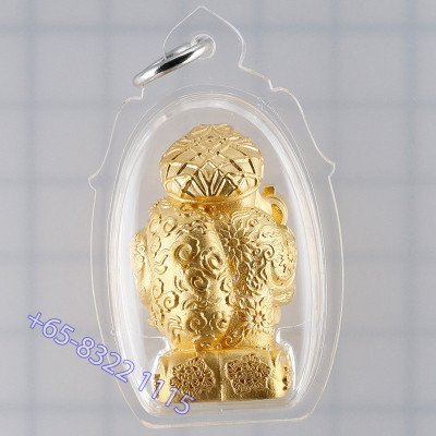 Phra 大黑天财神 ChaoSua 2567 KruBa Chai Ya, Gold Plated 3.5cm
