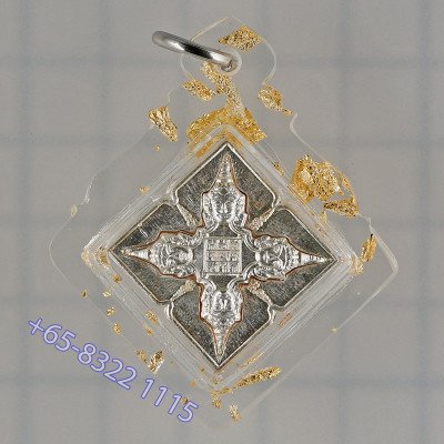 12 Monks Blessed Made 359 Silver S/n:182 Ajahn Tiew 2556 PhraProm Silver 2.9cm