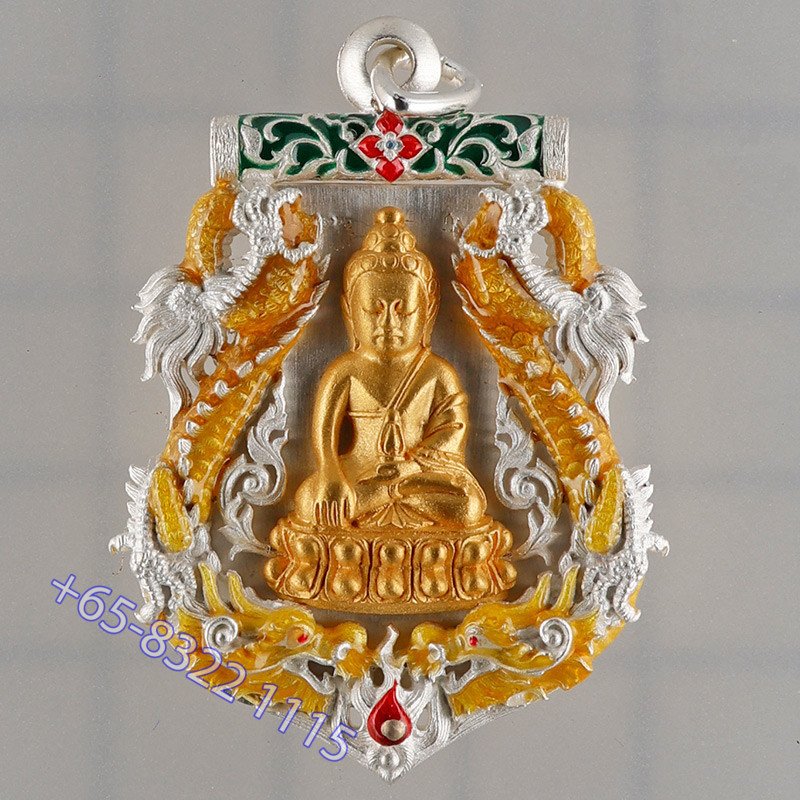 Made 29 S/n:19 Real Gold Phra Kring 25 grams Silver LongYa 2554 Wat BoWon