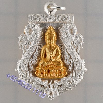 Made 29 S/n:19 Real Gold Phra Kring 25 grams Silver LongYa 2554 Wat BoWon