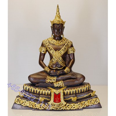 1st Batch Chao Khun Surasak Wat PraDu B.E.2557 LP Phet Gold Pasted Statue 24cm S/n:292