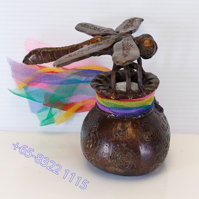 1st Batch LP Chak Wealth Dragonfly & Money Bag Statue Samlit 9cm S/n:314