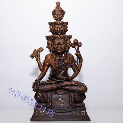 S/n:1 Made 199 LP ThongDam 9 Face Phra Lersi Statue 30cm B.E.2562