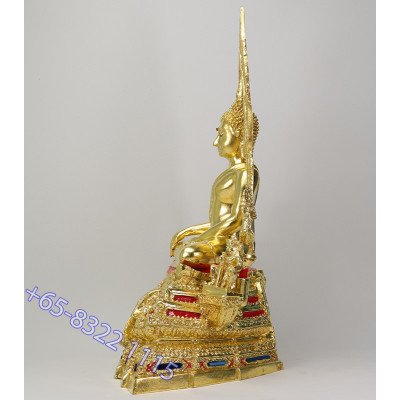 编号:850金納叻佛祖 5寸脚金身，佛历2568，金箔粘贴，高32.5cm