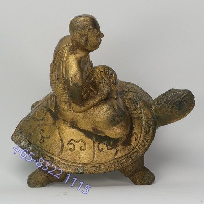LP Liew 87 Year old B.E.2532 Wealthy Tortoise Statue 16cm Wat RaiTangThong
