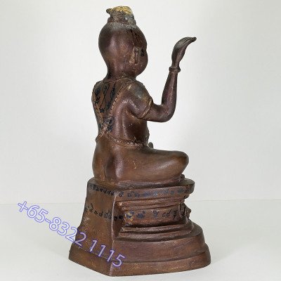 LP Yam 2536 KuManThong Statue Wat Sam Ngam, Bones, Handwritten Talisman