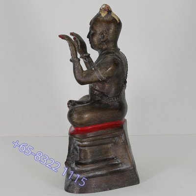 LP Yam 2536 KuManThong Statue Wat SamNgam, Bones, Handwritten Talisman