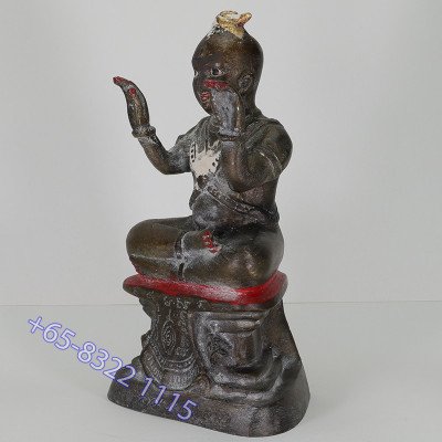 LP Yam 2536 KuManThong Statue Wat SamNgam, Bones, Handwritten Talisman